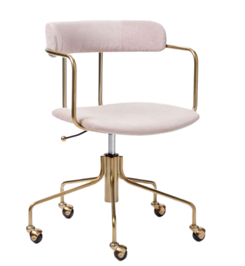 blush pink office chair bronze west elm