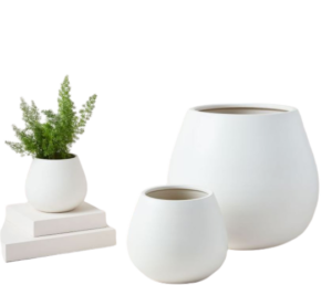 white office desk planter