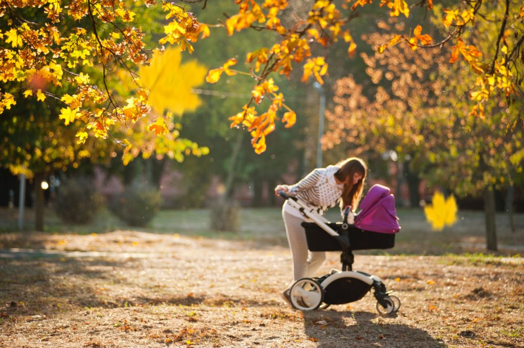 woman with stroller