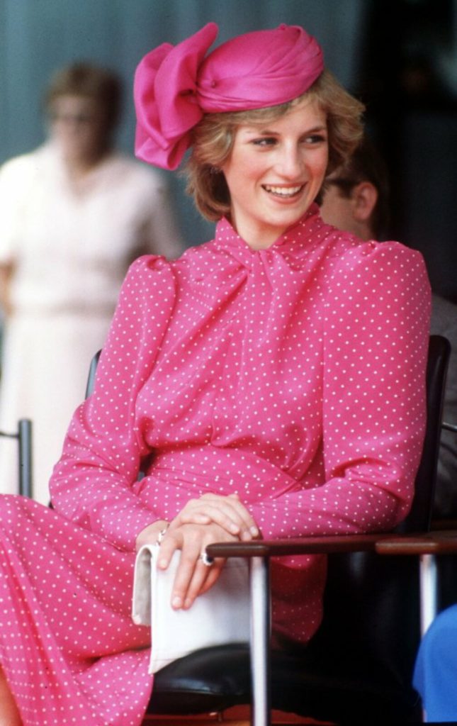 princess diana pink dress hat