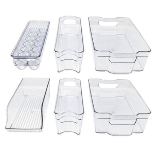 6 piece refrigerator and freezer organizer bins christmas gift
