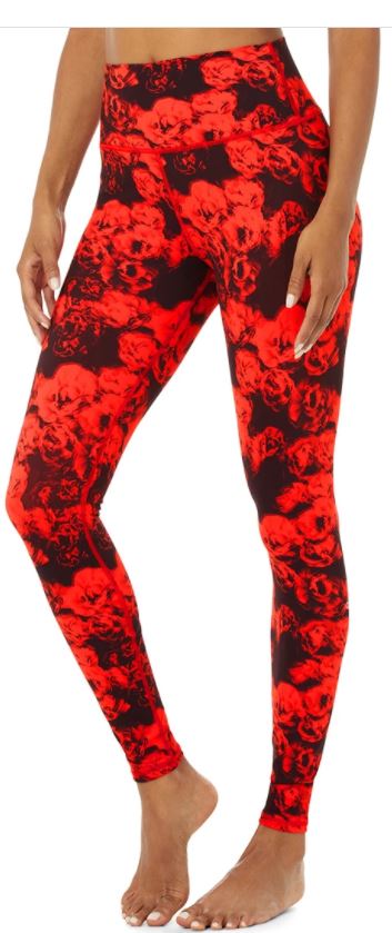 alo high waist roses cherry yoga pants legging